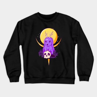 Creepy Rabbit With Antlers Occult Goth Crewneck Sweatshirt